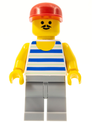 Horizontal Blue and Light Green Stripes, Light Bluish Gray Legs, Red Cap – ГРАДСКИ