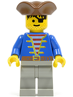 Pirate Blue Jacket, Light Gray Legs, Brown Pirate Triangle Hat – ПИРАТИ