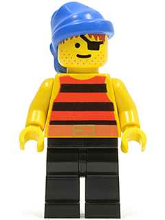 Pirate Red / Black Stripes Shirt, Black Legs, Blue Bandana – ПИРАТИ