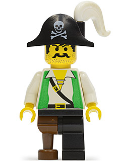 Pirate Green Vest, Black Leg with Pegleg, Black Pirate Hat with Skull – ПИРАТИ