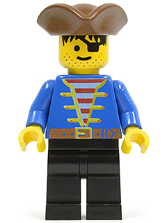 Pirate Blue Jacket, Black Legs, Brown Pirate Triangle Hat, Black Hair – ПИРАТИ
