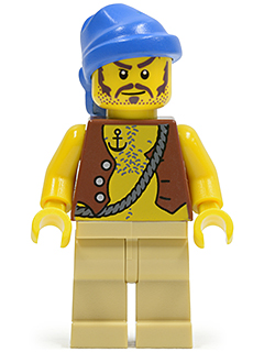 Pirate Vest and Anchor Tattoo, Tan Legs, Blue Bandana, Brown Moustache – ПИРАТИ
