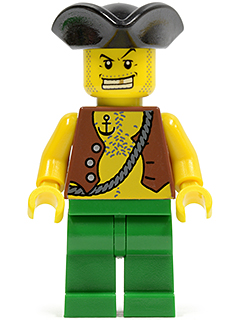 Pirate Vest and Anchor Tattoo, Green Legs, Tricorne Hat – ПИРАТИ