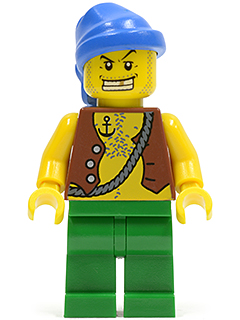 Pirate Vest and Anchor Tattoo, Green Legs, Blue Bandana, Gold Tooth – ПИРАТИ