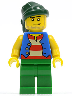 Pirate Blue Vest, Green Legs, Dark Green Bandana, Smirk and Stubble Beard – ПИРАТИ