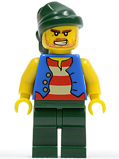 Pirate Blue Vest, Dark Green Legs, Dark Green Bandana, Bared Teeth (Tic Tac Toe) – ПИРАТИ