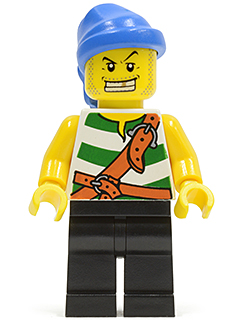 Pirate Green / White Stripes, Black Legs, Blue Bandana, White Teeth with Gold Tooth – ПИРАТИ