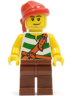 Pirate Green / White Stripes, Reddish Brown Legs, Red Bandana – ПИРАТИ