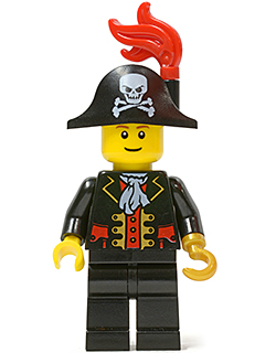 Captain - Bicorne Hat with Skull and Plume, Reddish Brown Eyebrows – ПИРАТИ