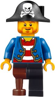 Pirate Blue Jacket, Black Leg with Peg Leg, Black Pirate Hat with Skull – ПИРАТИ