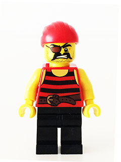 Pirate 1 - Black and Red Stripes, Black Legs, Eye Patch – ПИРАТИ