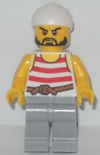 Pirate 2 - Red and White Stripes, Light Bluish Gray Legs, Beard – ПИРАТИ