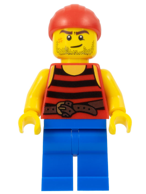 Pirate 3 - Black and Red Stripes, Blue Legs, Scar – ПИРАТИ