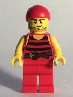 Pirate 5 - Black and Red Stripes, Red Legs, Scar – ПИРАТИ