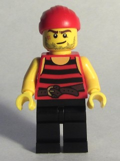 Pirate 6 - Black and Red Stripes, Black Legs, Scar – ПИРАТИ