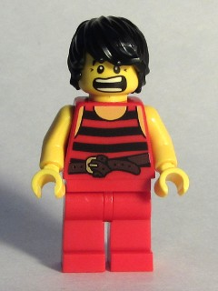 Pirate 7 - Black and Red Stripes, Red Legs, Scared, Black Crow's Feet – ПИРАТИ