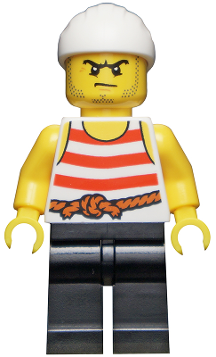 Pirate 8 - Red and White Stripes, Black Legs, Scowl – ПИРАТИ