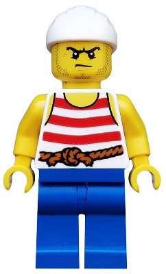 Pirate 9 - Red and White Stripes, Blue Legs, Scowl – ПИРАТИ