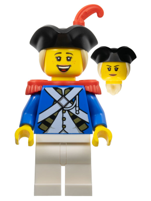 Imperial Soldier IV - Officer, Female, Black Tricorne, Tan Hair, Red Epaulettes and Plume – ПИРАТИ