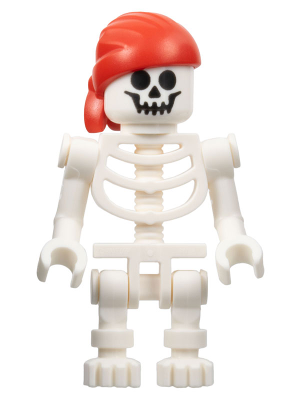 Skeleton - Standard Skull, Bent Arms Vertical Grip, Red Bandana with Double Tail in Back – ПИРАТИ
