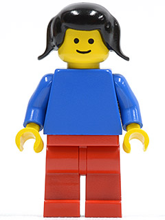 Plain Blue Torso with Blue Arms, Red Legs, Black Pigtails Hair – ГРАДСКИ