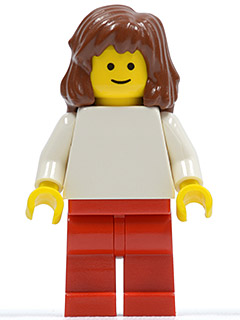 Plain White Torso with White Arms, Red Legs, Reddish Brown Mid-Length Female Hair – ГРАДСКИ