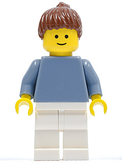 Plain Sand Blue Torso with Sand Blue Arms, White Legs, Reddish Brown Hair with Ponytail – ГРАДСКИ
