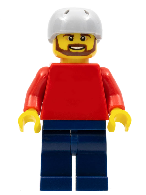 Plain Red Torso with Red Arms, Dark Blue Legs, Sports Helmet and Brown Beard – ГРАДСКИ