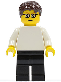 Plain White Torso with White Arms, Black Legs, Dark Brown Short Tousled Hair, Glasses – СЪСТЕЗАТЕЛИ