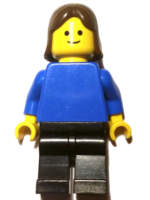 Plain Blue Torso with Blue Arms, Black Legs, Brown Female Hair – ГРАДСКИ