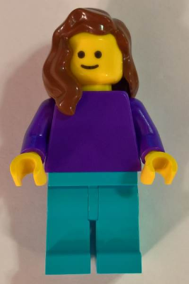 Plain Dark Purple Torso with Dark Purple Arms, Medium Azure Legs, Reddish Brown Female Hair over Shoulder – ГРАДСКИ