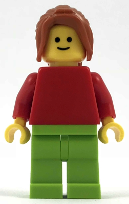 Plain Red Torso with Red Arms, Lime Legs, Dark Orange Female Ponytail Long – ИЗГРАЖДАНЕ НА ПО-ГОЛЯМО МИСЛЕНЕ