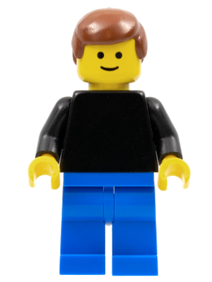 Plain Black Torso with Black Arms, Blue Legs, Reddish Brown Male Hair – ИЗГРАЖДАНЕ НА ПО-ГОЛЯМО МИСЛЕНЕ