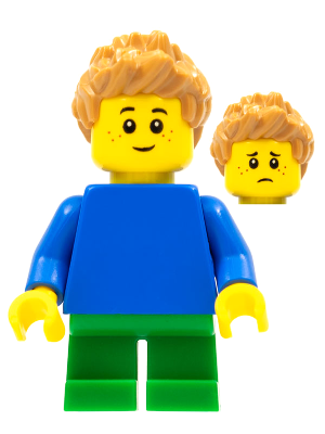 Plain Blue Torso with Blue Arms, Green Short Legs, Medium Nougat Spiky Hair – ОБУЧИТЕЛНИ