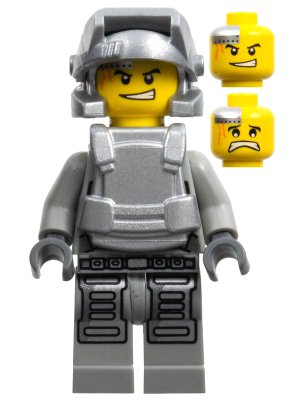 Power Miner - Engineer, Light Bluish Gray Outfit, Metallic Silver Armor and Helmet – СИЛНИ МИНЬОРИ
