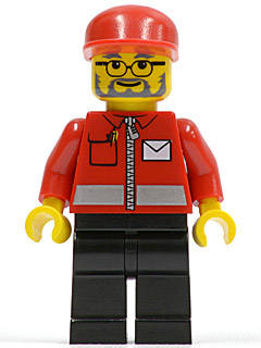 Post Office White Envelope and Stripe, Black Legs, Red Cap, Beard and Glasses – ГРАДСКИ
