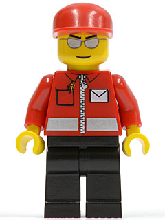 Post Office White Envelope and Stripe, Black Legs, Red Cap, Silver Sunglasses – ГРАДСКИ