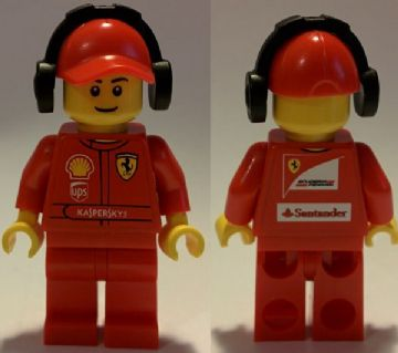 F1 Ferrari Marshall with Torso Stickers with Shell, UPS, Ferrari, Santander and Kaspersky Logos Pattern – СЪСТЕЗАТЕЛИ