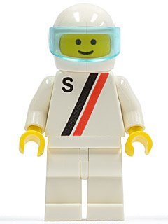 'S' - White with Red / Black Stripe, White Legs, White Helmet, Trans-Light Blue Visor – ГРАДСКИ