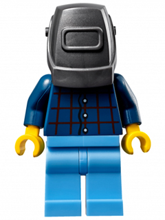 Mechanic - Male, Plaid Button Shirt, Medium Blue Legs, Pearl Dark Gray Welding Helmet, Frown and Sweat Drops – СКОРОСТНИ ШАМПИОНИ