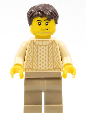 Race Visitor - Male, Tan Knit Sweater, Dark Tan Legs, Dark Brown Short Tousled Hair, Stubble – СКОРОСТНИ ШАМПИОНИ