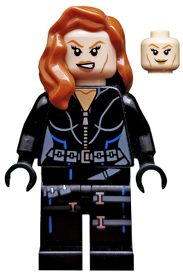 Black Widow - Black Jumpsuit, Dark Orange Mid-Length Hair, Printed Legs, Black Hands – СУПЕР ГЕРОИ