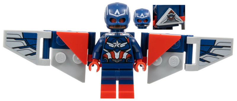 Captain America (Sam Wilson) - Dark Blue Suit, Backpack and Wings with Stickers – СУПЕР ГЕРОИ