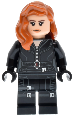 Black Widow - Black Jumpsuit, Dark Orange Mid-Length Hair, Printed Legs, Black Hands, Dark Brown Eyebrows – СУПЕР ГЕРОИ