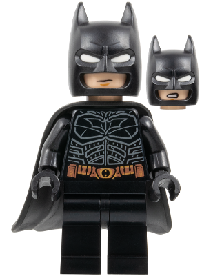 Batman - Black Suit with Copper Belt, Cowl with White Eyes, Flexible Rubber Cape – СУПЕР ГЕРОИ