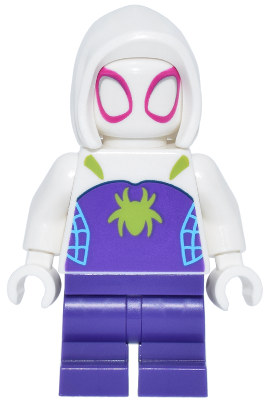 Ghost-Spider - Dark Purple Medium Legs, White Basic Smooth Hood, Lime Spider Logo – СУПЕР ГЕРОИ