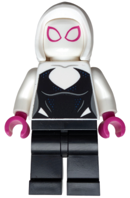 Ghost-Spider / Spider-Gwen (Gwen Stacy) - Black Legs, White Basic Smooth Hood, Magenta Hands – СУПЕР ГЕРОИ