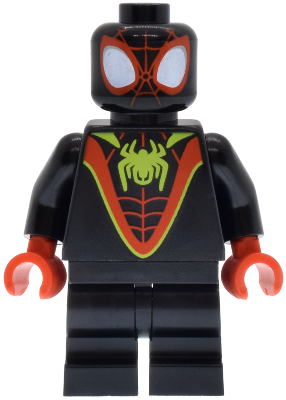 Spider-Man (Miles 'Spin' Morales) - Black Medium Legs, Lime Spider Logo – СУПЕР ГЕРОИ