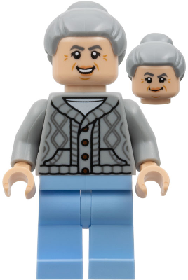 Aunt May - Light Bluish Gray Cardigan Sweater, Bright Light Blue Legs – СУПЕР ГЕРОИ