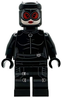 Catwoman - Black Suit and Mask, Red Lenses, Leg Straps – СУПЕР ГЕРОИ